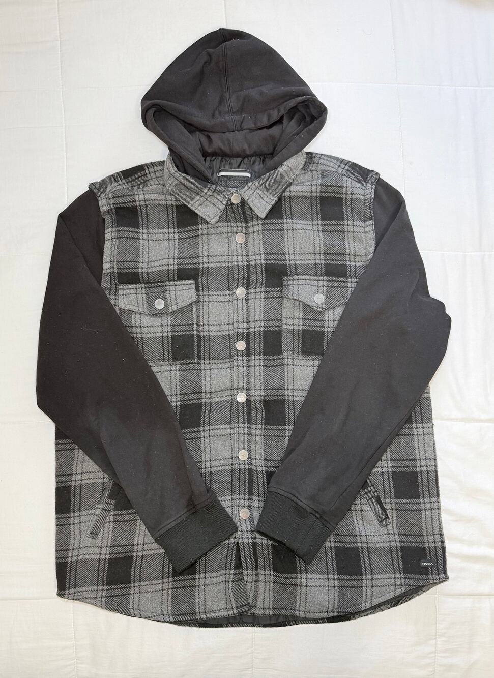 RVCA Plaid Hooded Flannel Jacket Men’s XL